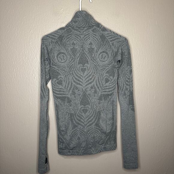LULULEMON Run: Swiftly Tech 1/2 Zip Size 4 Black Grey Peacock Running casual - Picture 5 of 5